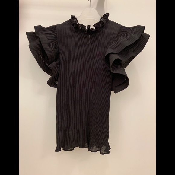 honey Pleate Chiffon Blouse - Picture 1 of 6
